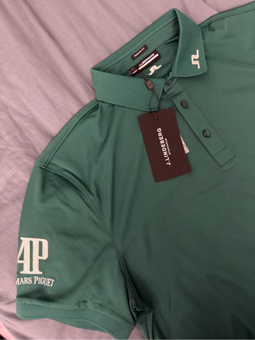 J.Lindeberg Men’s Forest Green Polo Audemars Piguet XL